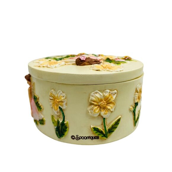 Spooniques Resin Fairy Trinket Box With Floral & Mushroom Embellishments - Picture 3 of 6